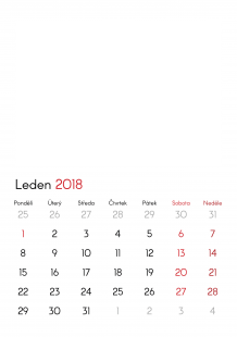 Nástěnný kalendář, Prázdná šablona, 20x30 A4 cm