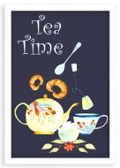 Plakat z ramką, Tea time - bílý rámeček, 20x30 cm