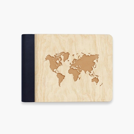 Dřevěné album Mapa světa, 18x14 cm