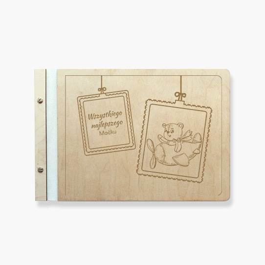 Dřevěné album Medvěd, 34x23 cm