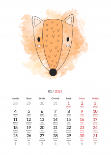 Kalendář, Dětský se zvířatky a se jmény, 30x40 cm