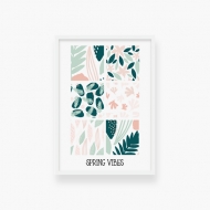 Plakat z ramką, Spring vibes - bílý rámeček, 20x30 cm