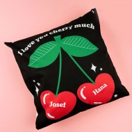Polštář, bavlna, I love you cherry much - Verze 2, 38x38 cm