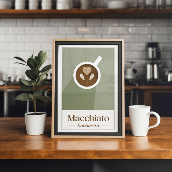 Plakát, Káva - Macchiato, 21x30
