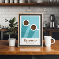 Plakát, Coffee - Espresso, 20x30 cm