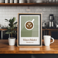 Plakát, Coffee - Macchiato, 20x30 cm
