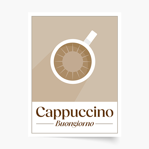 Plakát, Káva - Cappuccino, 21x30