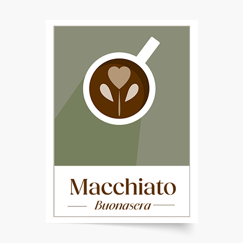 Plakát, Káva - Macchiato, 21x30