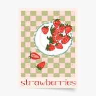 Plakát, Strawberries, 20x30 cm