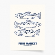 Plakát, Fish Market, 20x30 cm