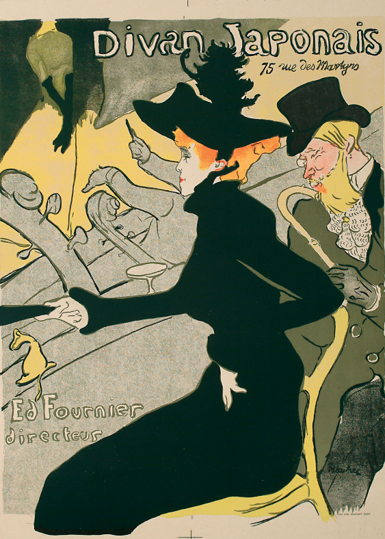 Plakát, H. Toulouse-Lautrec "Japonský Divan 75 rue des Martyrs Ed Fournier režisér", 21x30
