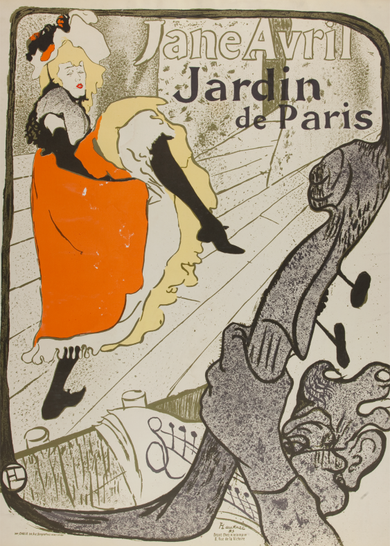 Plakát, H. Toulouse-Lautrec „Jane Avril, Pařížská zahrada“, 30x40