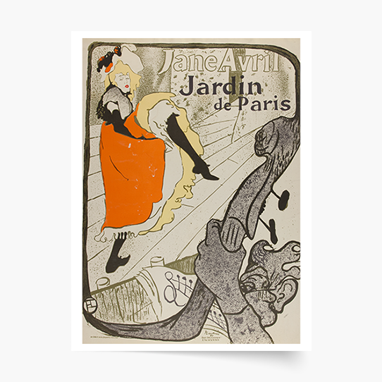 Plakát, H. Toulouse-Lautrec „Jane Avril, Pařížská zahrada“, 30x40