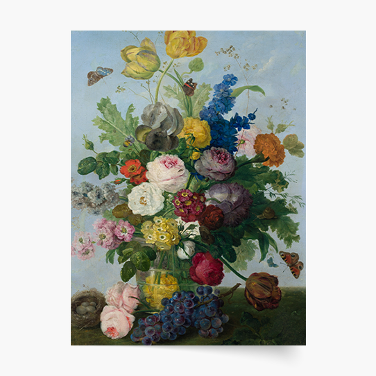 Plakát, S. Wegmayr „Kytice květin a hnízdo“, 21x30