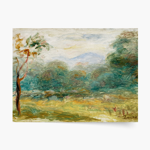 Plakát, A. Pierre-Renoir "Krajina na jihu Francie (Cagnes-sur-Mer)", 30x21