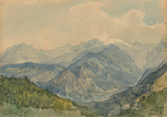 Plakát, W. Gerson „Výhled z Gęsie Szyji v Tatrách“, 70x50