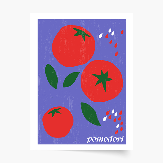 Plakát, Italská kuchyně - Pomodori, 21x30