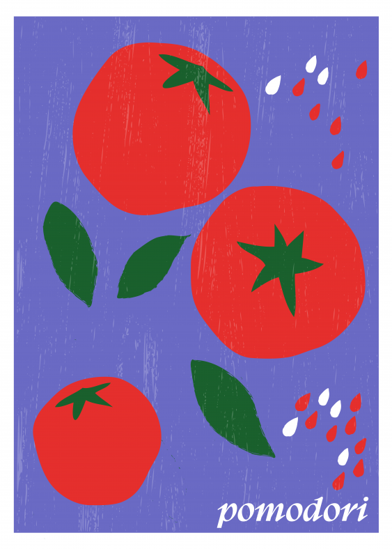 Plakát, Italská kuchyně - Pomodori, 21x30