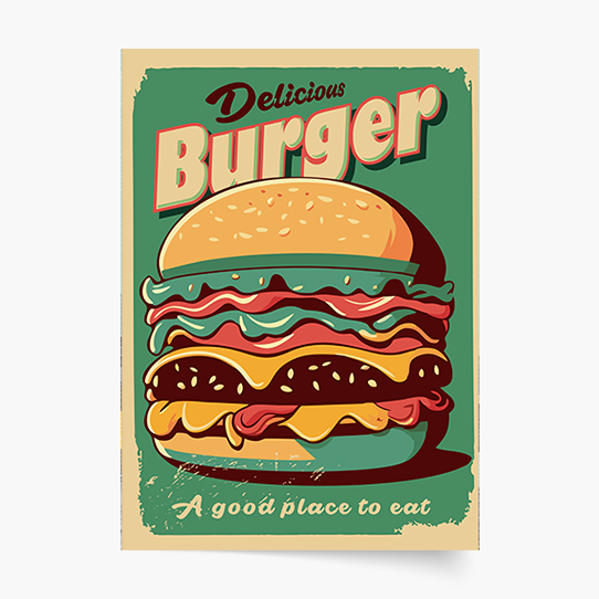 Plakát, Hamburger, 21x30