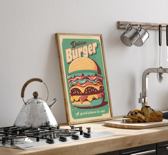 Plakát, Hamburger, 21x30