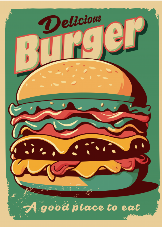 Plakát, Hamburger, 21x30