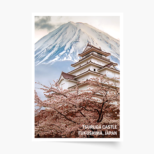 Plakát, Japonsko: Hrad Tsuruga, Fukušima, 21x30