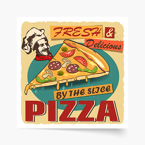 Plakát, Pizza, 70x70