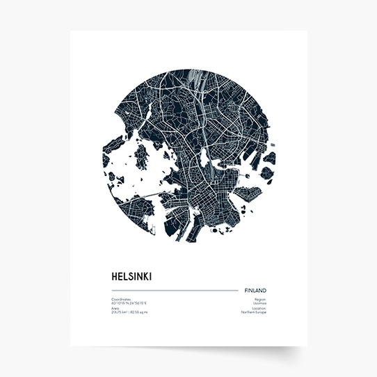 Plakát, Mapy: Helsinky, 21x30
