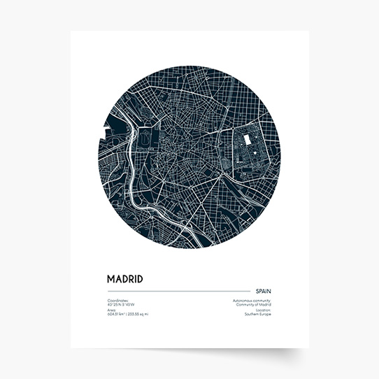 Plakát, Mapy: Madrid, 21x30