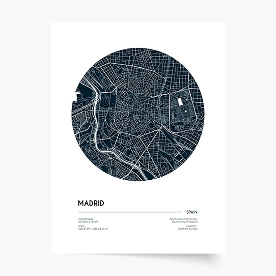 Plakát, Mapy: Madrid, 21x30
