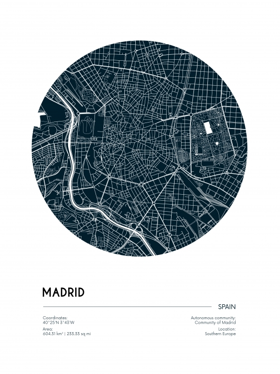 Plakát, Mapy: Madrid, 21x30