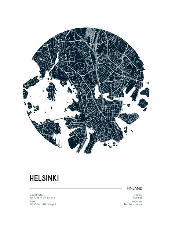 Plakát, Mapy: Helsinky, 21x30