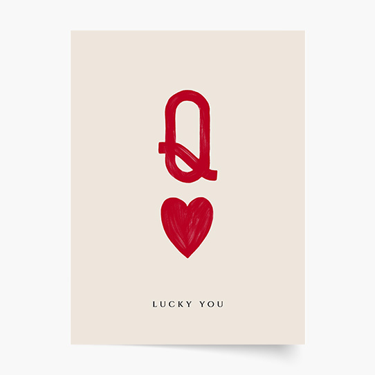 Plakát, Typografické: Q Lucky You, 30x40