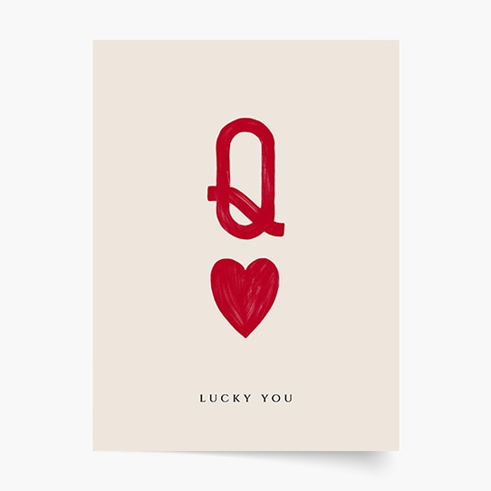 Plakát, Typografické: Q Lucky You, 30x40