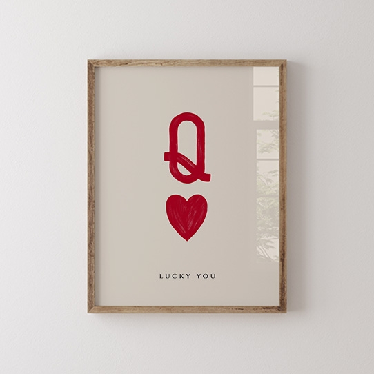 Plakát, Typografické: Q Lucky You, 30x40