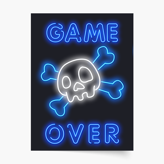 Plakát, Hraní her: Konec hry Skull, 21x30