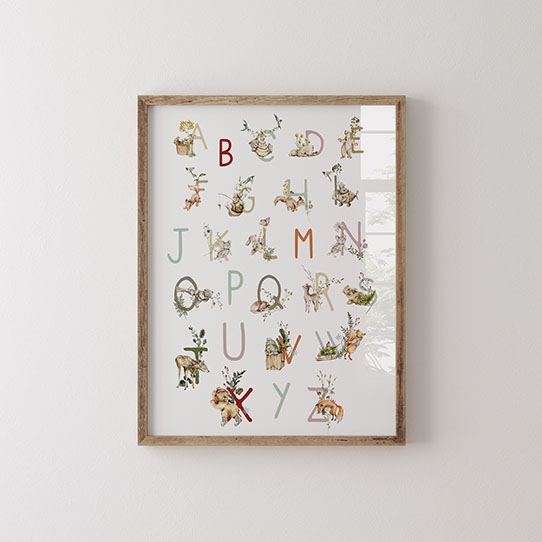 Plakát, Abeceda: Lesní zvířata, 21x30