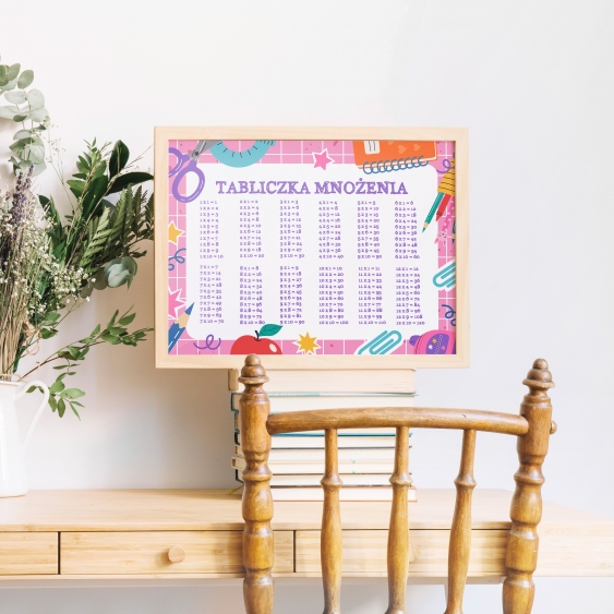 Plakát, Škola: Dívka s násobilkou, 30x21
