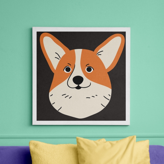 Obrázek, Psi: Corgi, 30x30 cm
