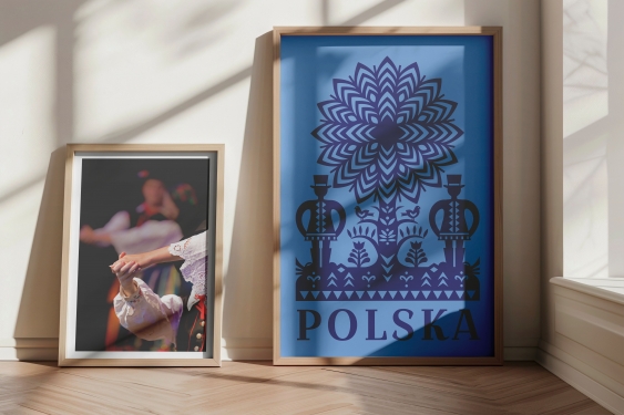 Plakát, Lidové: Modrá vystřihovánka, 21x30