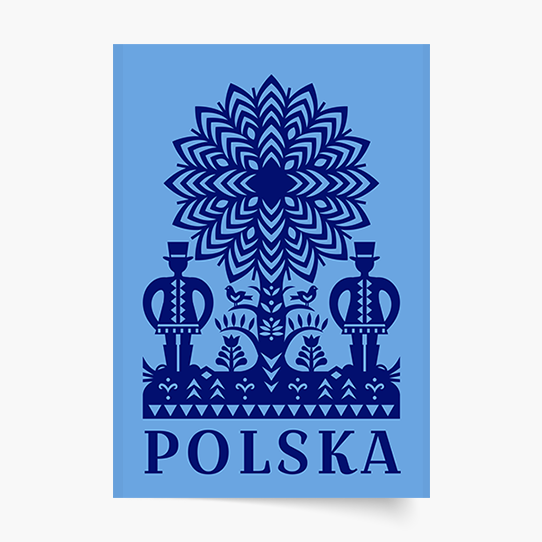 Plakát, Lidové: Modrá vystřihovánka, 21x30