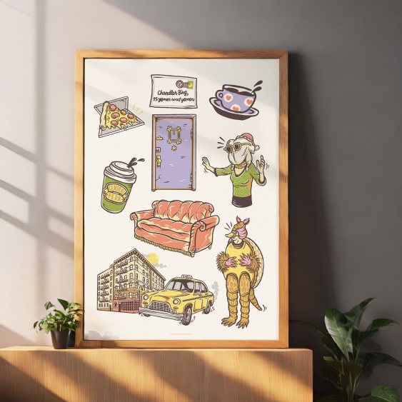 Plakát, Přátelé: Béžová, 21x30