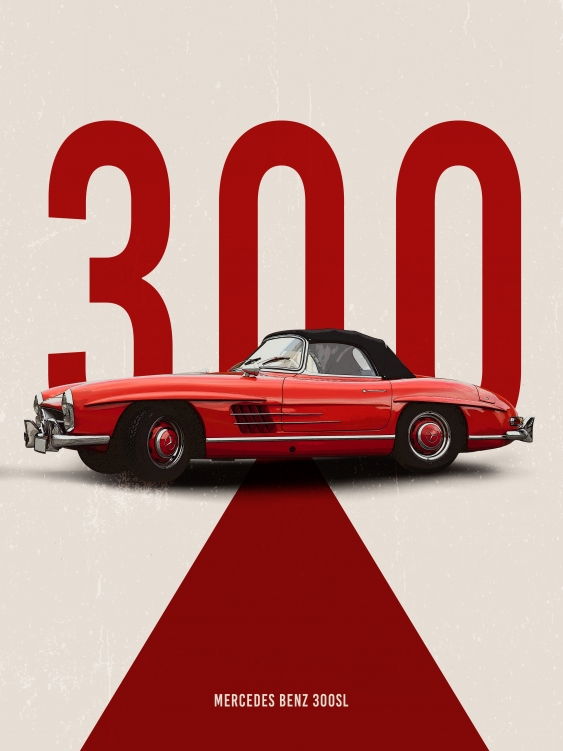 Plakát, Auta: Mercedes Benz 3, 21x30