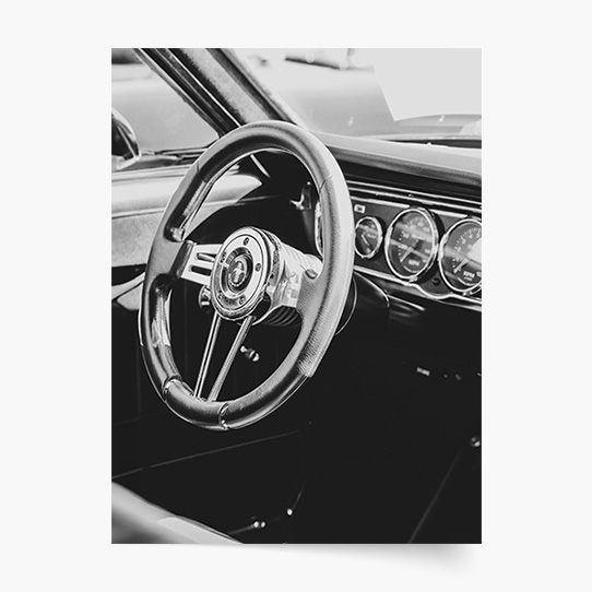 Plakát, Auta: Interiér Mustangu, 21x30