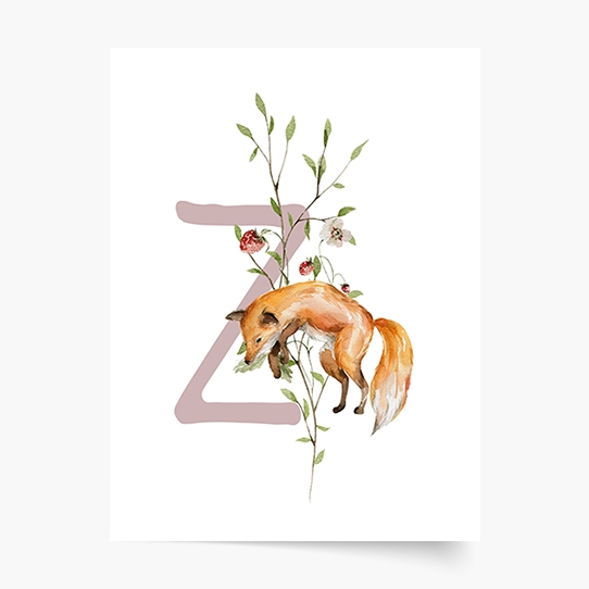 Plakát, Abeceda - Z: Lesní zvířata, 21x30