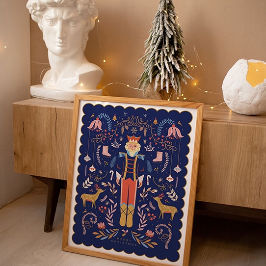 Plakát, Vánoce: Louskáček modrý, 50x70