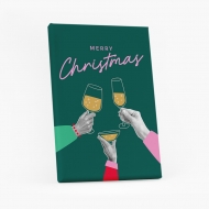 Obraz, Merry Christmas Champagne, 20x30 cm