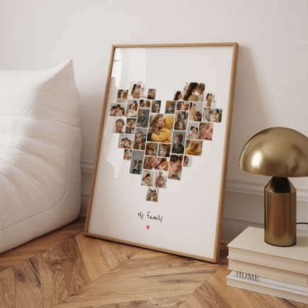 Plakát, Insta srdce s dubovým rámem, 20x30