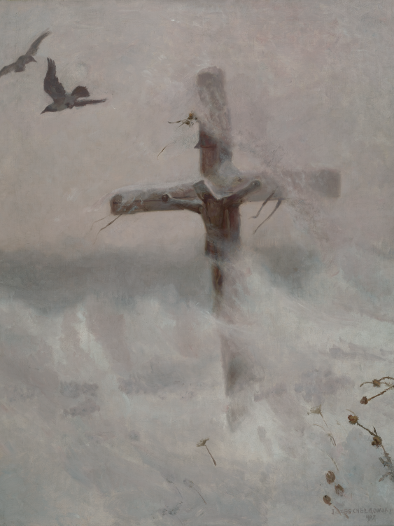 Plakát, Józef Chełmoński "Kříž ve vánici", 30x40