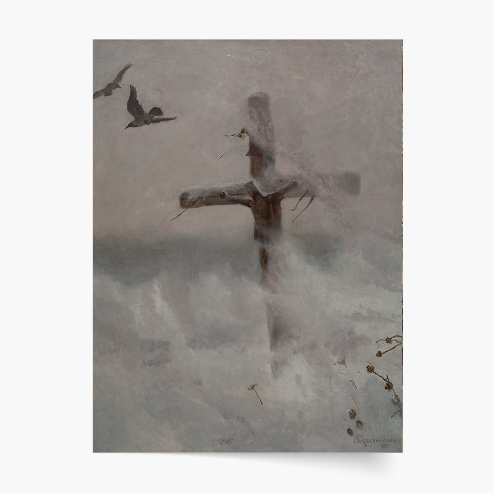 Plakát, Józef Chełmoński "Kříž ve vánici", 30x40